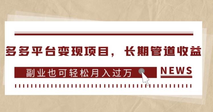 多多平台变现项目，长期管道收益，副业也可轻松月入过万-婷好网络资源库