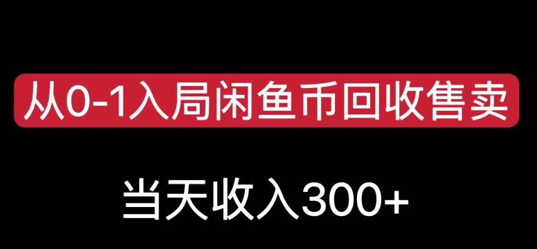 从0-1入局闲鱼币回收售卖，当天变现300，简单无脑【揭秘】-婷好网络资源库