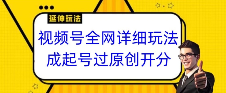 视频号全网最详细玩法，起号过原创开分成，单号日入300+【揭秘】-婷好网络资源库