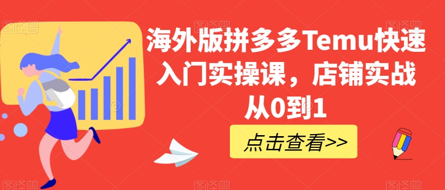 海外版拼多多Temu快速入门实操课，店铺实战从0到1-婷好网络资源库