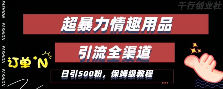 最新情趣项目引流全渠道，自带高流量，保姆级教程，轻松破百单，日引500+粉【揭秘】-婷好网络资源库