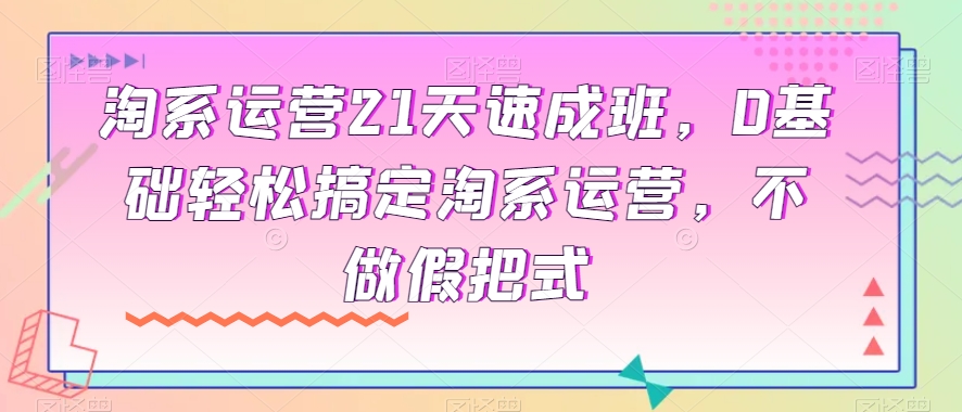 淘系运营21天速成班，0基础轻松搞定淘系运营，不做假把式-婷好网络资源库