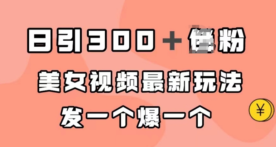 日引300＋男粉，美女视频最新玩法，发一个爆一个【揭秘】-婷好网络资源库