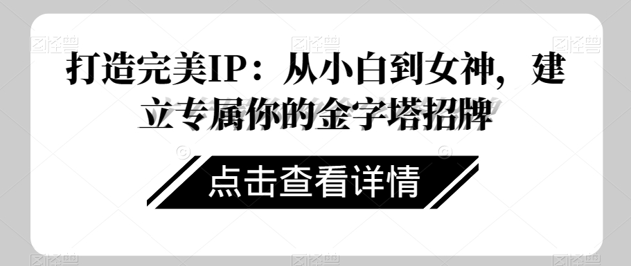 打造完美IP：从小白到女神，建立专属你的金字塔招牌-婷好网络资源库