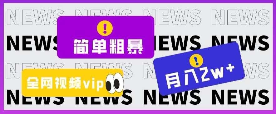 简单粗暴零成本，高回报，全网视频VIP掘金项目，月入2万＋【揭秘】-婷好网络资源库