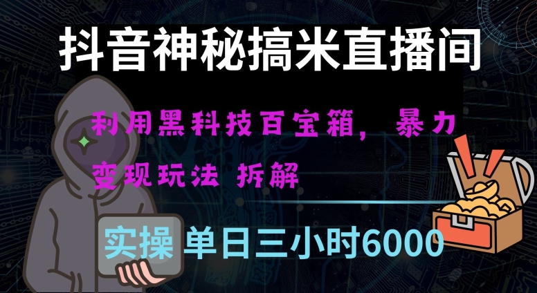 抖音神秘直播间黑科技日入四位数及格暴力项目全方位解读【揭秘】-婷好网络资源库