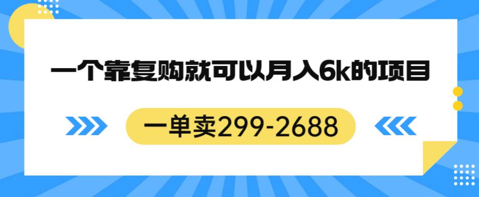 一单卖299-2688，一个靠复购就可以月入6k的暴利项目【揭秘】-婷好网络资源库