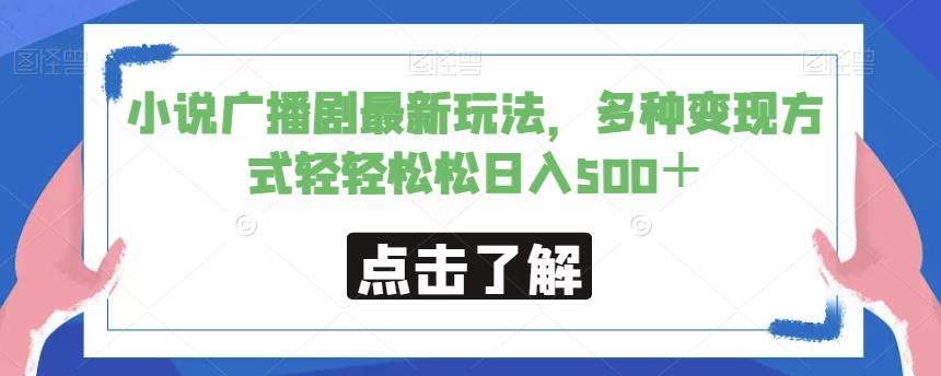 小说广播剧最新玩法，多种变现方式轻轻松松日入500＋【揭秘】-婷好网络资源库