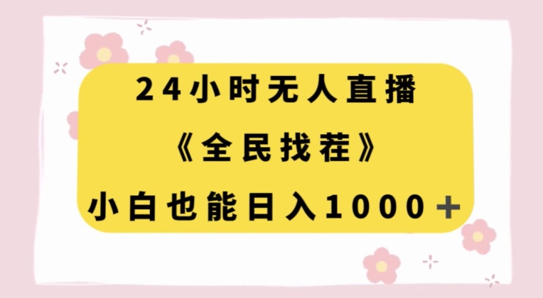 24小时无人直播，全民找茬，小白也能日入1000+【揭秘】-婷好网络资源库