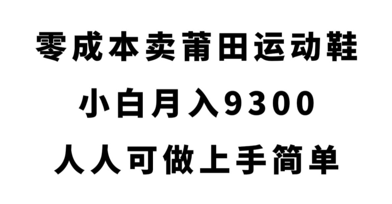 零成本卖莆田运动鞋，小白月入9300，人人可做上手简单【揭秘】-婷好网络资源库