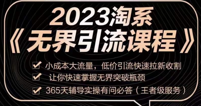 2023淘系无界引流实操课程，​小成本大流量，低价引流快速拉新收割，让你快速掌握无界突破瓶颈-婷好网络资源库