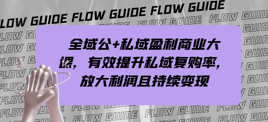 全域公+私域盈利商业大课，有效提升私域复购率，放大利润且持续变现-婷好网络资源库