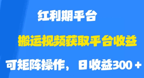 搬运视频获取平台收益，平台红利期，附保姆级教程【揭秘】-婷好网络资源库