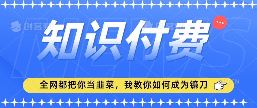 2024最新知识付费项目，小白也能轻松入局，全网都在教你做项目，我教你做镰刀【揭秘】-婷好网络资源库