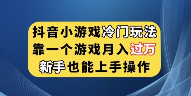 抖音小游戏冷门玩法，靠一个游戏月入过万，新手也能轻松上手【揭秘】-婷好网络资源库