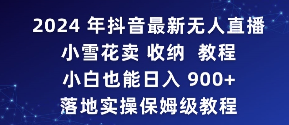 2024年抖音最新无人直播小雪花卖收纳教程，小白也能日入900+落地实操保姆级教程【揭秘】-婷好网络资源库