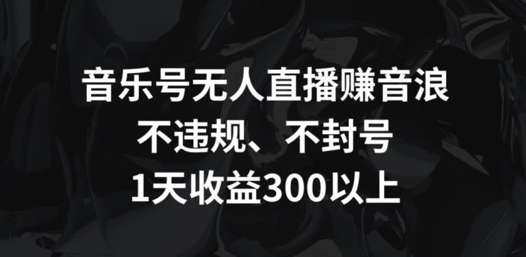 音乐号无人直播赚音浪，不违规、不封号，1天收益300+【揭秘】-婷好网络资源库