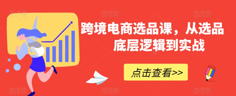 跨境电商选品课，从选品到底层逻辑到实战-婷好网络资源库