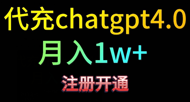 代充chatgpt4，日入500+，精准引流，暴力变现【揭秘】-婷好网络资源库