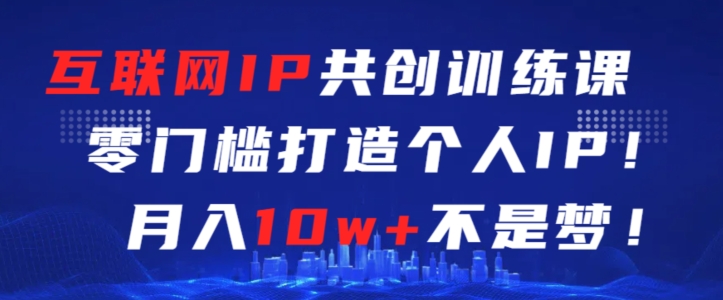 互联网IP共创训练课，零门槛零基础打造个人IP，月入10w+不是梦【揭秘】-婷好网络资源库