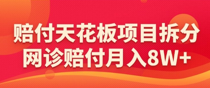 赔付天花板项目拆分，网诊赔付月入8W+-【仅揭秘】-婷好网络资源库