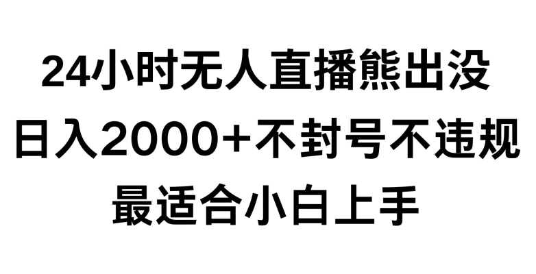 快手24小时无人直播熊出没，不封直播间，不违规，日入2000+，最适合小白上手，保姆式教学【揭秘】-婷好网络资源库