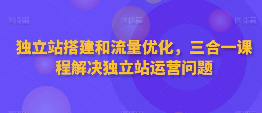 独立站搭建和流量优化，三合一课程解决独立站运营问题-婷好网络资源库