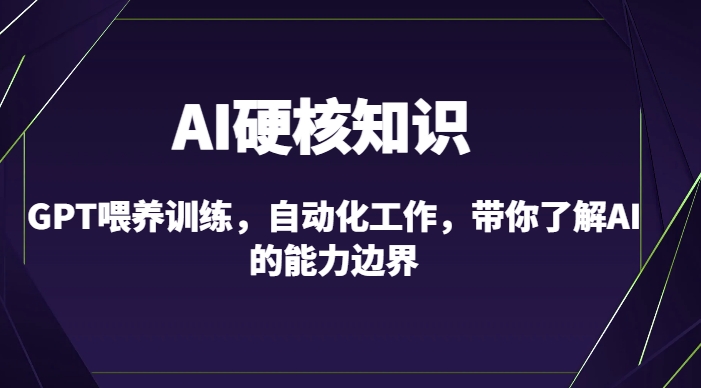 AI硬核知识-GPT喂养训练，自动化工作，带你了解AI的能力边界（10节课）-婷好网络资源库