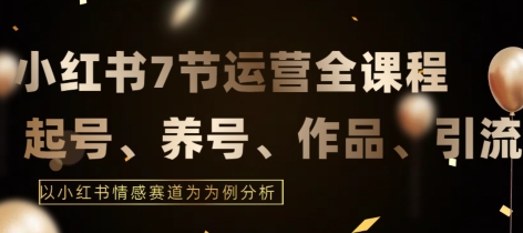 7节小红书运营实战全教程，结合最新情感赛道，打通小红书运营全流程【揭秘】-婷好网络资源库