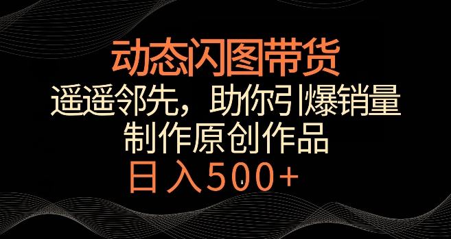 动态闪图带货，遥遥领先，冷门玩法，助你轻松引爆销量，日赚500+【揭秘】-婷好网络资源库