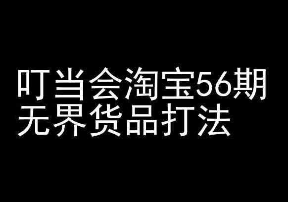 叮当会淘宝56期：无界货品打法-淘宝开店教程-婷好网络资源库