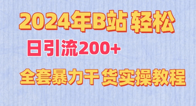 2024年B站轻松日引流200+的全套暴力干货实操教程【揭秘】-婷好网络资源库