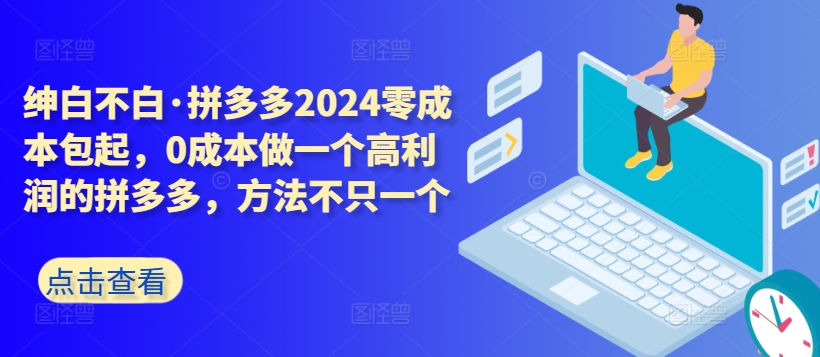 拼多多2024零成本包起，0成本做一个高利润的拼多多，方法不只一个-婷好网络资源库