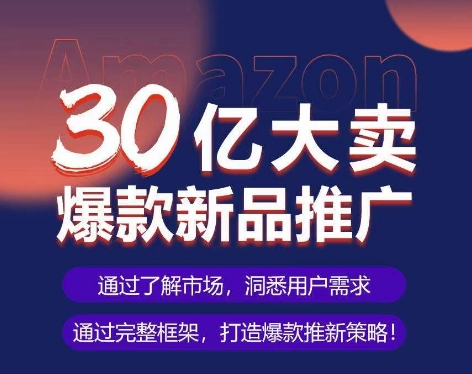 亚马逊·30亿大卖爆款新品推广，可复制、全程案例实操的爆款推新SOP-婷好网络资源库