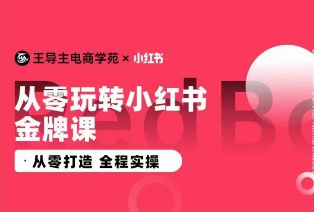 王导主·小红书电商运营实操课，​从零打造  全程实操-婷好网络资源库