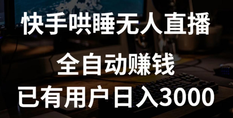 快手哄睡无人直播+独家挂载技术，已有用户日入3000+【赚钱流程+直播素材】【揭秘】-婷好网络资源库