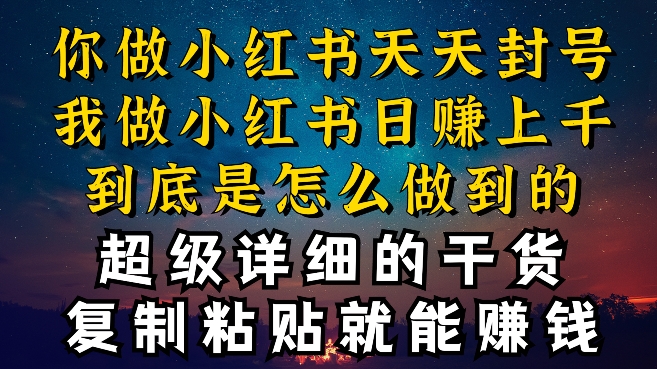 都知道小红书能引流私域变现，可为什么我能一天引流几十人变现上千，但你却频频封号违规被限流【揭秘】-婷好网络资源库