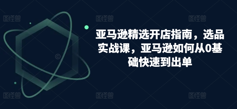 亚马逊精选开店指南，选品实战课，亚马逊如何从0基础快速到出单-婷好网络资源库