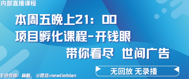 4.26日内部回放课程《项目孵化-开钱眼》赚钱的底层逻辑【揭秘】-婷好网络资源库