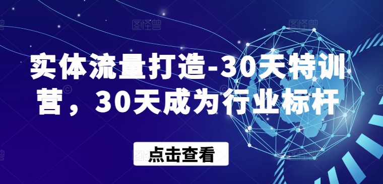 实体流量打造-30天特训营，30天成为行业标杆-婷好网络资源库