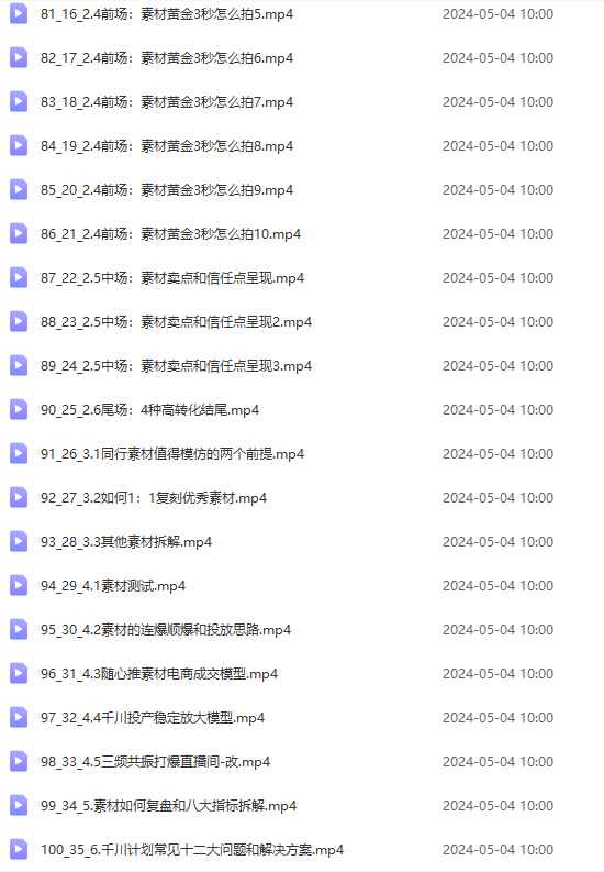 （10297期）2024单品正价起号，直播素材投流选品：选品课+投流课+素材课+卡首屏/100节