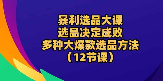 （10521期）暴利 选品大课：选品决定成败，教你多种大爆款选品方法（12节课）