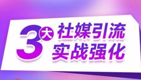 3大社媒引流实战强化，多渠道站外引流，高效精准获客，订单销售额翻倍增长