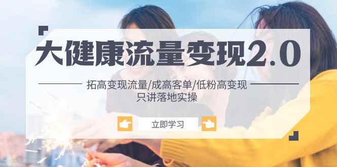 图片[1]-（10871期）大健康 流量 变现2.0：拓高变现 流量/成高客单/低粉高变现/只讲落地实战