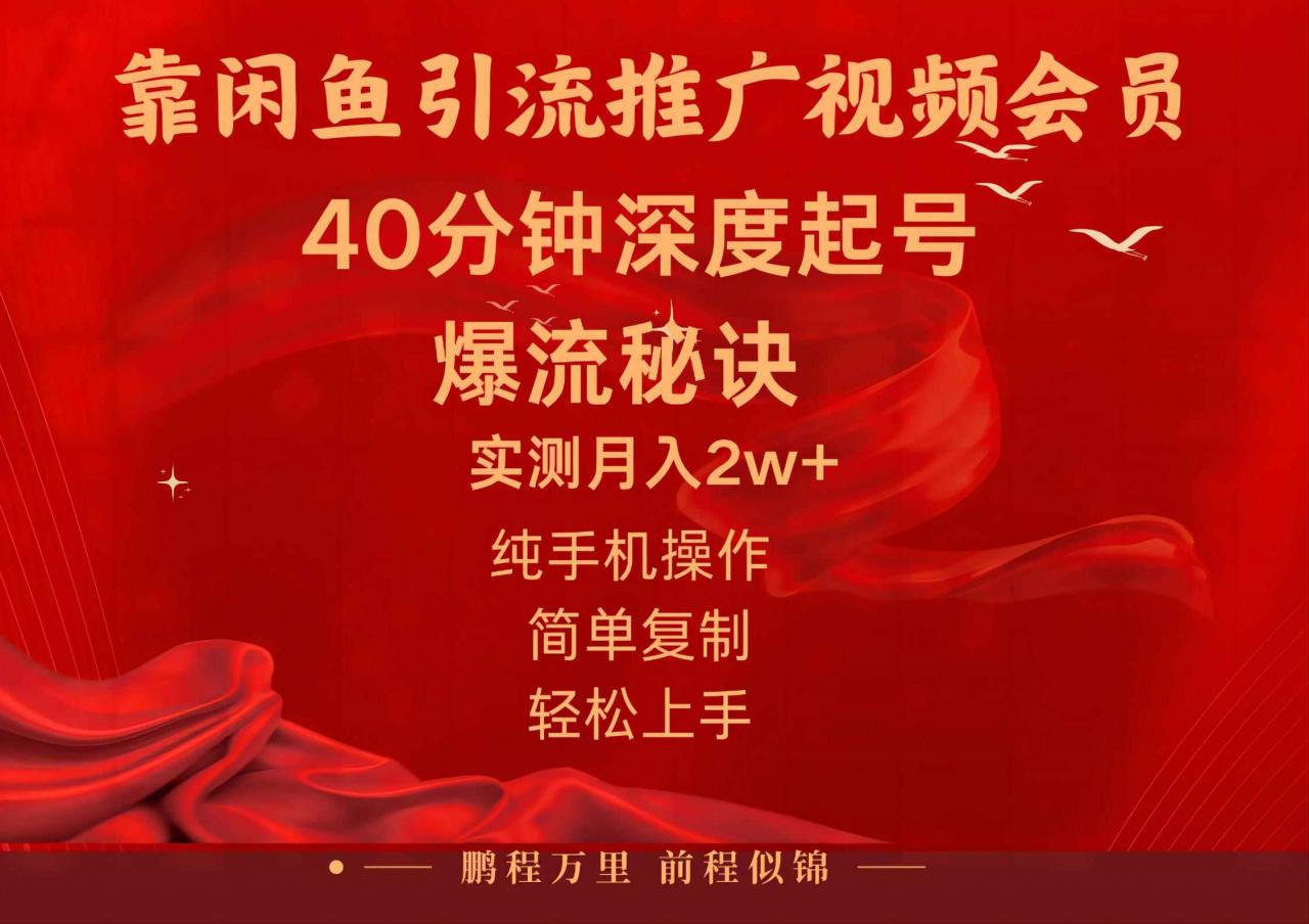 （10895期）闲鱼暴力引流推广视频会员，能做到日入2W+，操作简单