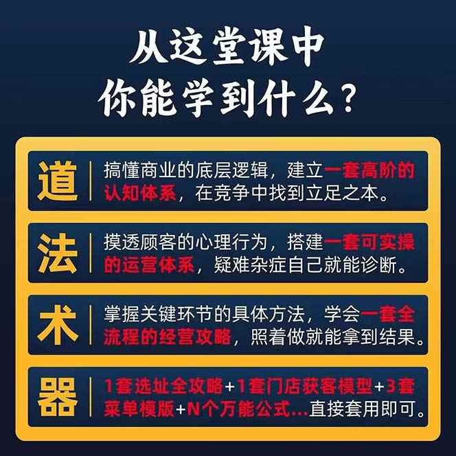 图片[2]-（11277期）餐饮店盈利实操方法：教你怎样开一家持续能赚钱的餐厅（25节）