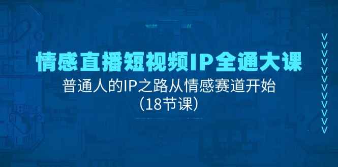 （11497期）情感直播短视频IP全通大课，普通人的IP之路从情感赛道开始（18节课）