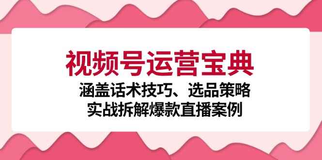 （12808期）视频号运营宝典：涵盖话术技巧、选品策略、实战拆解爆款直播案例