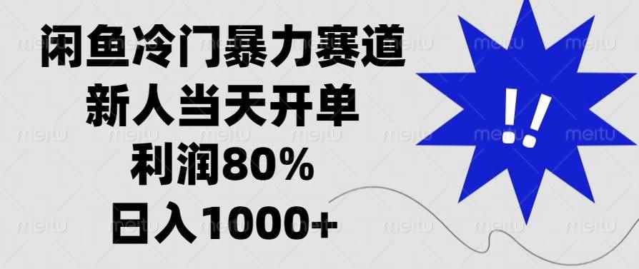 （13660期）闲鱼冷门暴力赛道，新人当天开单，利润80%，日入1000+