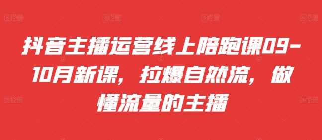 抖音主播运营线上陪跑课09-10月新课，拉爆自然流，做懂流量的主播